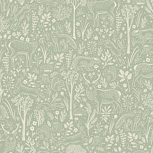 Детские зелёные обои Grandeco Little Dreamers LD 3413