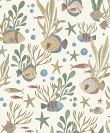 Детские зелёные обои Grandeco Little Dreamers LD 3320