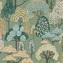 Детские зелёные обои Grandeco Little Dreamers LD 2113